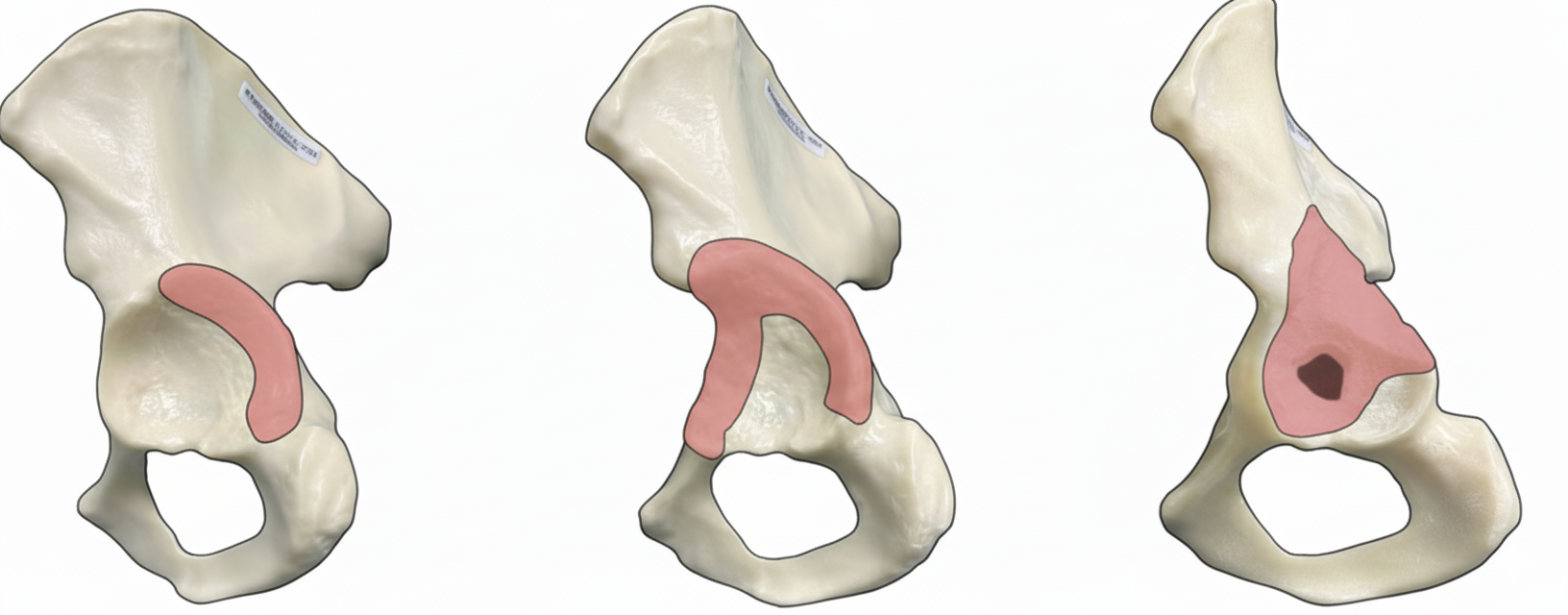 Progression of acetabular bone defects from mild to severe